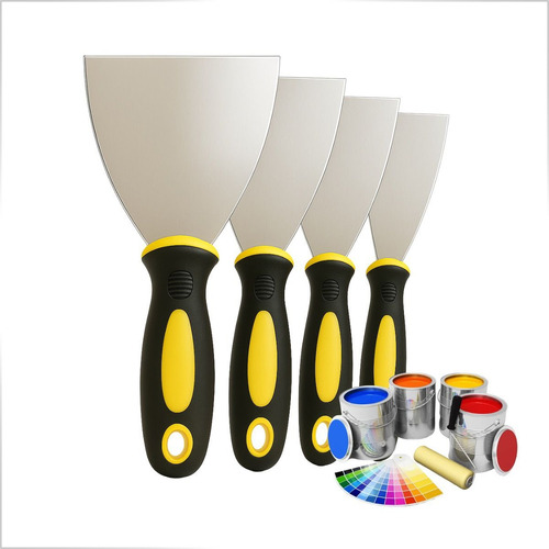 Kit Espatula Para Gesso Rejunte Massa De Vidro Raspar Parede Tinta Massa Corrida Pintor Drywall Gurumania