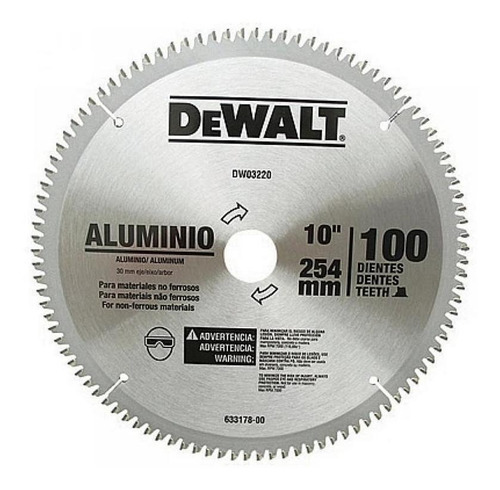 Disco De Serra Para Aluminio 254mm 100d Dwa03220 Dewalt