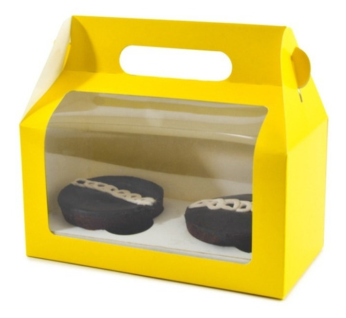 10 Cajas Cupcake Boxlunch 2 Cavidades De Color