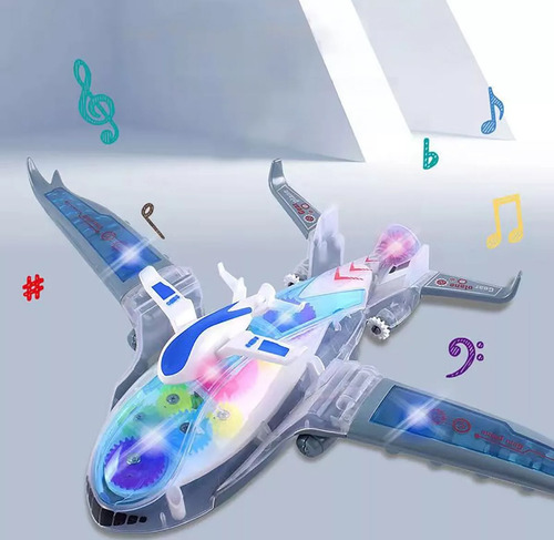Avión Con Engranes Luces Movimiento Sonido Juguete 6 De Ener