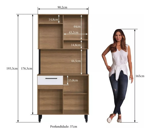 Imagen 3 de 4 de Kit Mueble Cocina 4 Puertas 1 Cajón Blanco Negro Muebles Web