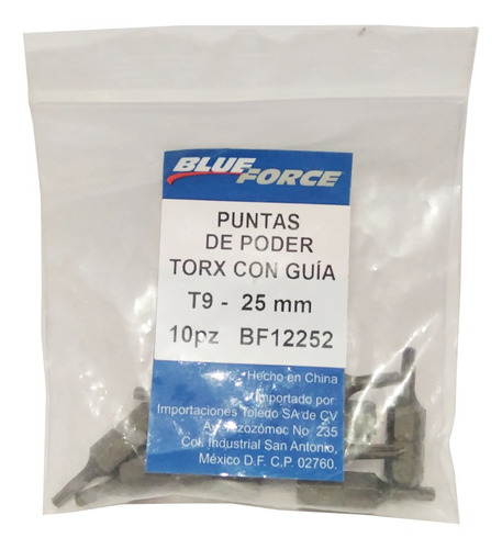 Puntas Torx De Seguridad Blue Force T9 10pz