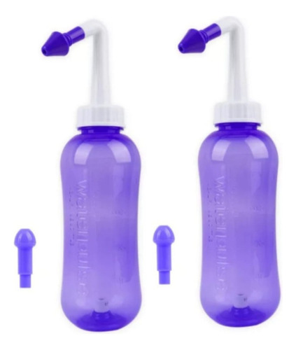 Kit 2 Duchas Higienizador Nasal Bebê Adulto Lavador 300ml Cor Roxo