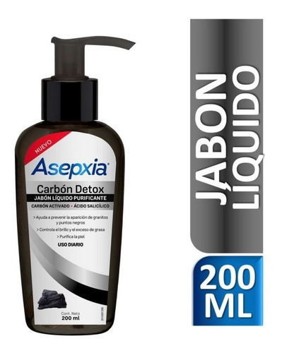 Asepxia Jabon Liquido Purificante Carbon Detox X 200ml