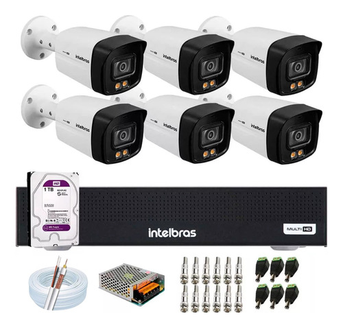 Kit Intelbras 6 Vhd 3240b Full Color Dvr Mhdx 1008c C/1tb 