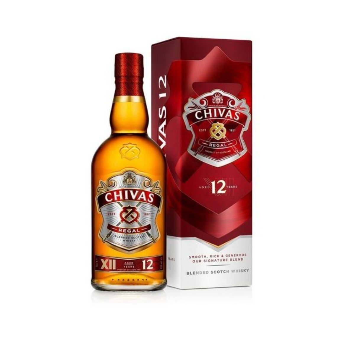 Botella Whisky Blended Scotch Chivas Regal 12 Años 750 Ml