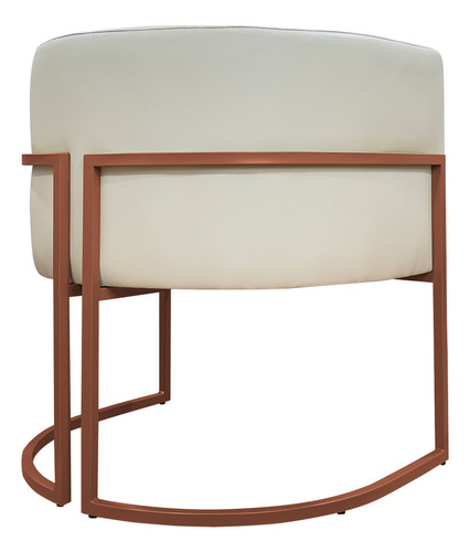 Kit 2 Poltronas Recepção Luna Tecido Sintético Base Bronze Cor Bege Desenho Do Tecido Liso