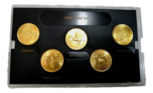 Set De Cuartos De Dólar Con Chapa De Oro