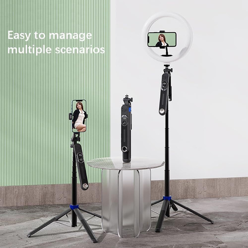 Tripode Para Celular 180 Cm,palo Para Selfie Con Luz Relleno