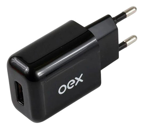 Carregador De Tomada Usb Com Uma Entrada Oex Bivolt Preto