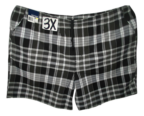 Short Negro Y Gris Cuadros De Hombre Talla 3x Basic Edition