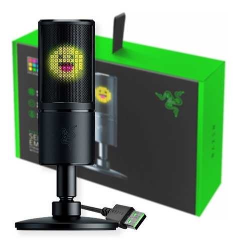 Micrófono Usb Gamer Led Rgb C/ Montura- Razer Seiren Emote 