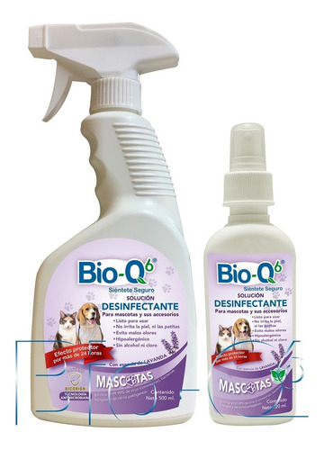Imagen 1 de 1 de Desinfectante Con Aroma Para Mascota Bio-q6 500ml Y 120ml