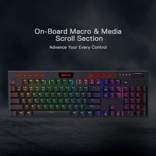 Teclado Mecánico Redragon Horus K618, Inalámbrico, No-lag