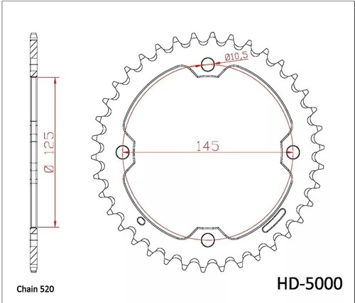 Corona Aluminio Z39  Dirt Race Yamaha Yfm Raptor- Bmmoto