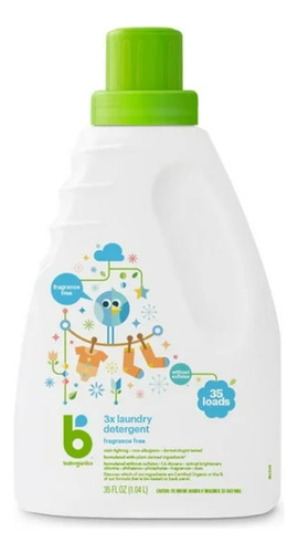 Babyganics 3x Bebé Detergente De Lavandería, Sin Fragancia,