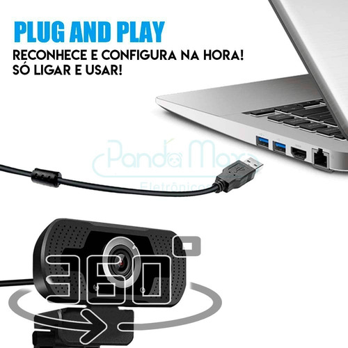 Webcam 1080p Full Hd Câmera Computador Microfone P/envio