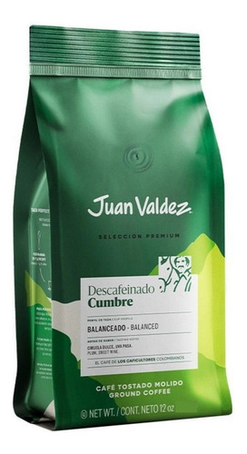 Café Juan Valdez  Cumbre Descafeinado, 250 Grs.