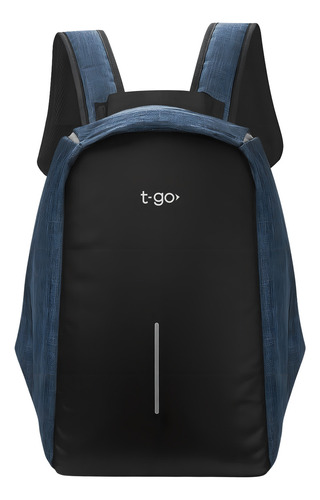 Mochila Porta Notebook T-Go AB05 Urbana Unisex Hombre Mujer Azul Lisa 20L