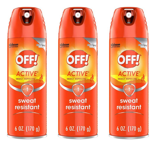 Off! Repelente Activo De Insectos, Resistente Al Sudor, 6 On