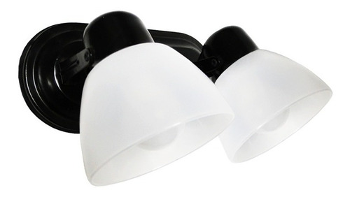 Spot De Pared Blanco O Negro 2 Luces Con Tulipa  Apto Led