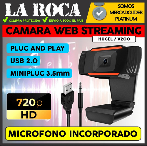 Imagen 3 de 10 de Camara Web Hd 720 Microfono Webcam Zoom Streaming Pc Cuo