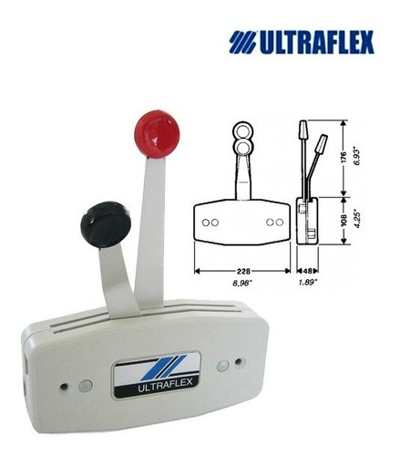 Comando Para 1 Motor Lateral 2 Palancas Original Uflex