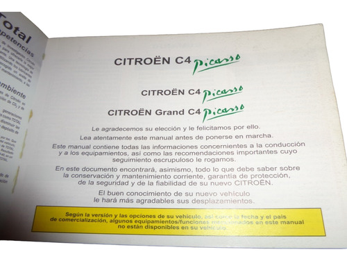 Citroen C4 Picasso & Grand 2008 Manual De Empleo (Usado)