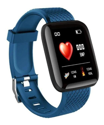 Smartwatch Touch Deportivo Multi Funciones Deportivas Azul Color de la caja Negro Color de la correa Azul marino Color del bisel Gris