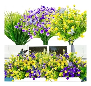 9 Pack Guias De Flores Artificiales Narcisos Y Arbustos