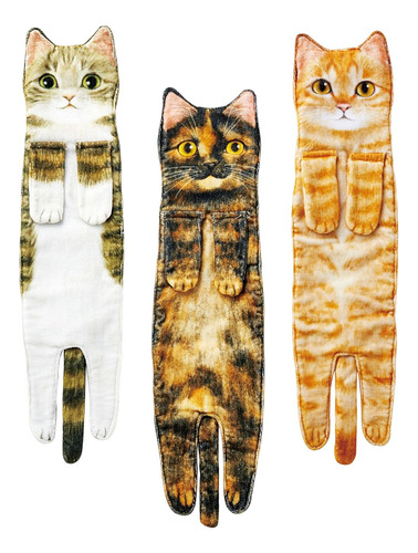 3pcs Multipurpose Cat Funny Hand Towels Drying Hands