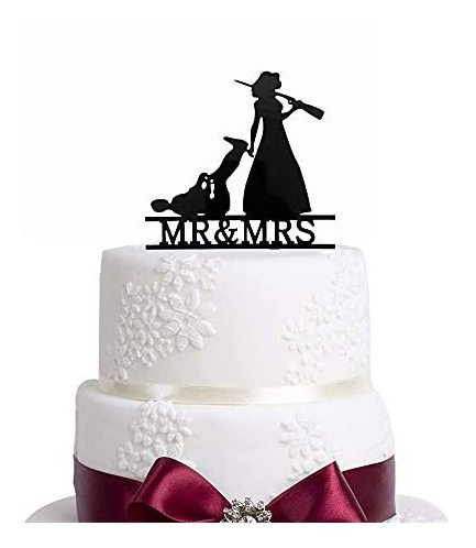 Bridal Garter Hunter Rifle Wedding Cake Topper, La 3z17x