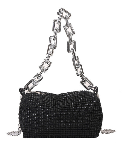 Bolso De Hombro De Diamantes De Imitación Cilindro Elegante