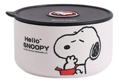 Set X3 Bowl Perrito Snoopy C/tapa So Cute Peanuts Herméticas Blanco Snoopy