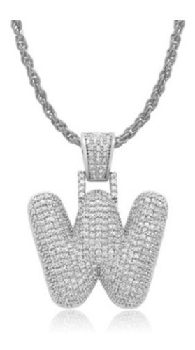 Collar Chapado En Oro Con Dije De Letra A-z De Diamantes