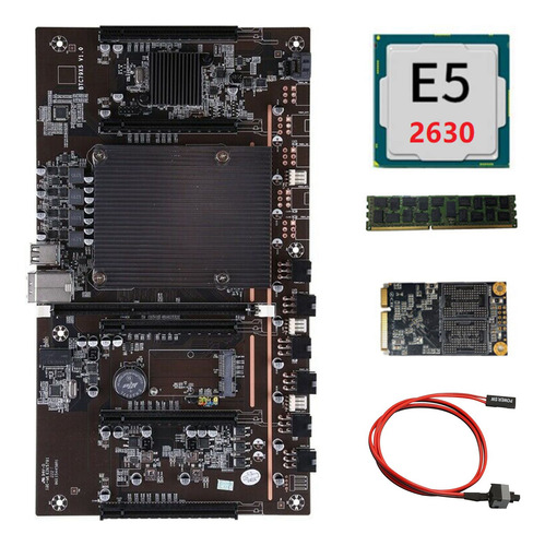 Placa Base Minera H61 X79 Btc Con Cpu E5 2630+recc 4g Ddr3