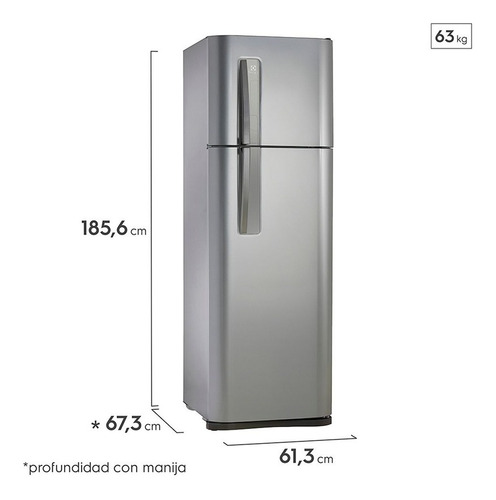 Imagen 4 de 10 de Heladera No Frost 350 Lts Electrolux Df3900 Plata Outlet