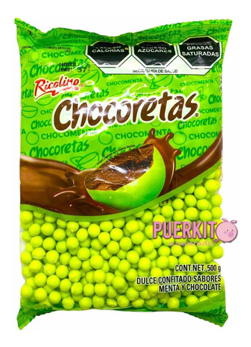 Chocoretas 500g Ricolino Sabor Menta Y Chocolate Confitado 