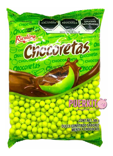 Chocoretas 500g Ricolino Sabor Menta Y Chocolate Confitado