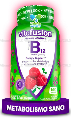 Vitamina B12 Premium | 1000mcg Cianocobalamina | 140 Gomitas