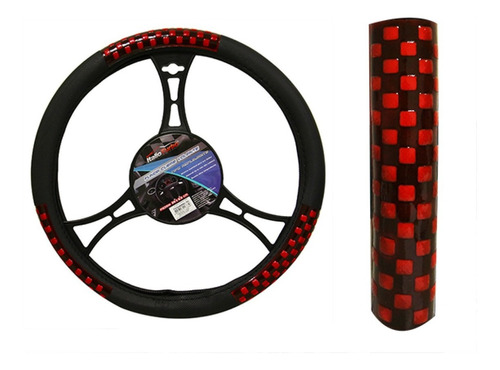 Funda De Volante Cubre Volante Con Reflejante Domino Rojo