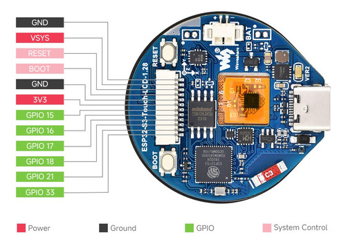 Kit Esp32-s3 Pantalla Táctil Lcd Redonda 240x240 Qmi8658 Imu