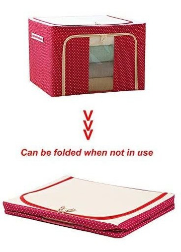 Imagen 6 de 7 de Caja Organizadora Tela Ropa Placard 39x29x20cm Doble Cierre