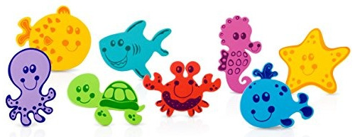 Nuby 16 Piezas Flotante Espuma De Baño Animales Set