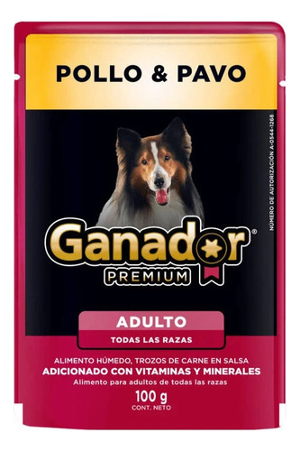 Alimento Húmedo Ganador Premium 22 Sobres De 100g C/u