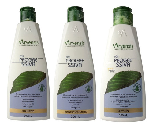 Kit Arvensis Shampoo + Cond + Leave-in Pos Progressiva