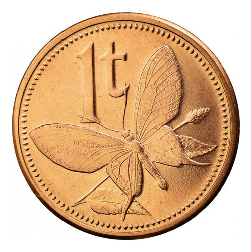 Moneda 1t Mariposa N Guinea 2004 Conmemorativa