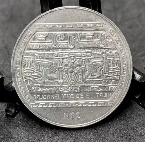 Moneda Plata N2 Pesos 1/2 Onza 1993 Bajorelieve De El Tajin