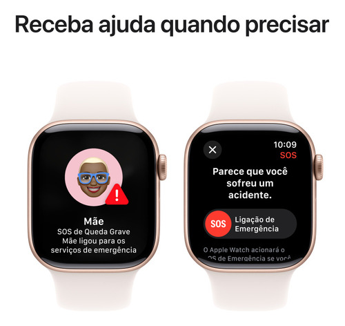 Apple Watch Series 10 GPS + Cellular • Caixa cor de ouro rosa de alumínio – 42 mm • Pulseira esportiva blush-clara – P/M - Excelente (Recondicionado)
