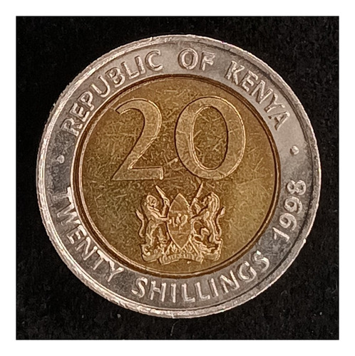 Kenia 20 Shillings 1998 Sin Circular Km 32